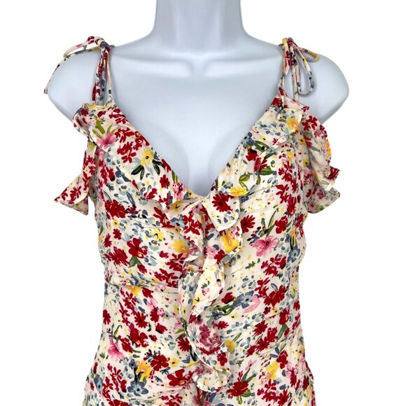 ASTR The Label Floral Ruffle Mini Dress White Multicolor Size XS - Picture 4 of 13